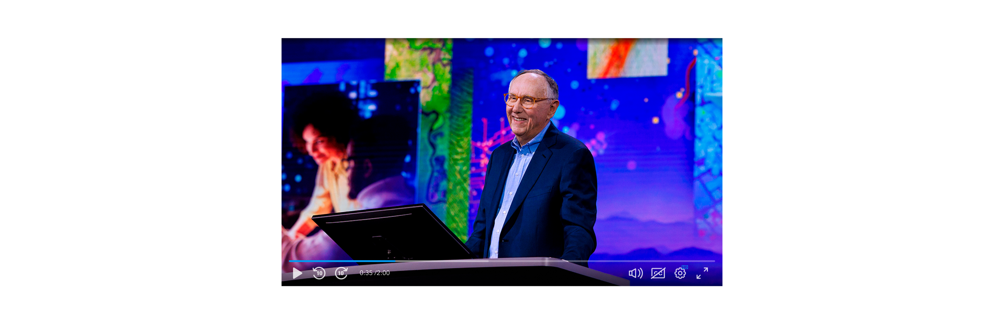 Social proof variation using an embedded video of an Esri speaker as supporting content